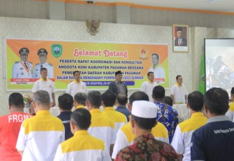 Rakor Koni Pasaman di Aula lantai III Kantor Bupati Pasaman, Kamis (4/8/2022).
