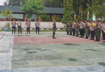 Danramil Pimpin saat Apel Gabungan Bersama Polsek Pahandut
