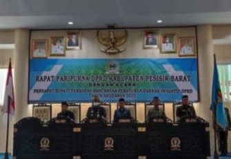 Bupati saat Sampaikan Pendapat Terhadap Ranperda Inisiatif DPRD TA 2022