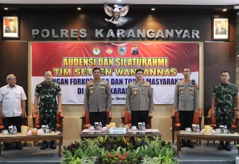 Kunjungan kerja tim Sekretariat Jenderal dan Dewan Ketahan Nasional (Setjen Wantannas) Republik Indonesia, di Mapolres Karanganyar, pada Selasa (25/10/2022).