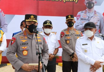 Kapolri Jenderal Listyo Sigit Prabowo, saat meninjau lokasi IKN