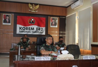 Danrem 142/Tatag Video Conference dengan Pangdam XIV/Hasanuddin