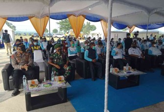 Peringati Hari Air Sedunia Ke 30, Danramil Paron Sambut Bupati Ngawi di Desa Ngale