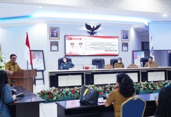 Wali Kota Bitung saat menyampaikan sambutannya