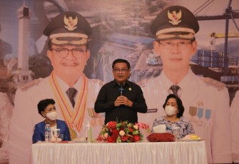 Wali Kota Bitung saat menyampaikan sambutan