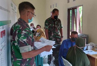 Percepatan Penanganan Covid-19, Koramil Waru Gelar Vaksinasi Dosis II dan III