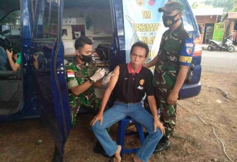 Gerai vaksin jemput bola lanud Maimun Saleh. Selasa (26/4/2022)