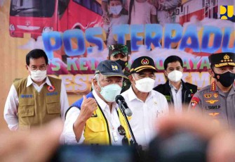 Kementerian PUPR siapkan jalur pansela untuk mudik lebaran, disampaikan Menteri Basuki saat pengecekan rest area KM 57. Selasa (26/4/2022)