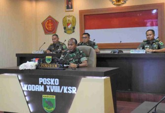 Penekanan Pangdam Kasuari dalam antisipasi  keamanan jelang  hari raya Idul Fitri. Rabu (27/4/2022)
