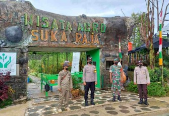Sinergitas TNI-Polri amankan agrowisata Sukaraja. Minggu (08/05/2022)