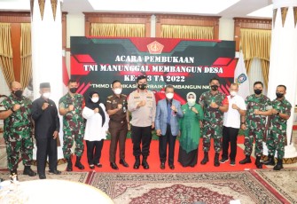 Pembukaan kegiatan TNI Manunggal Membangun Desa (TMMD) ke - 113 Tahun 2022 Kodim 0315/Tanjungpinang, Rabu (11/5/2022)