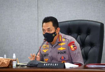 Kapolri saat sampaikan penanganan PMK dan berkoordinasi dengan Kementan di Jakarta. Rabu (11/05/2022) 