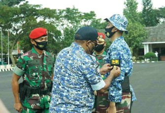 Wamen PUPR saat membuka pelatihan bela negara di Batujajar. Jum'at (13/05/2022)