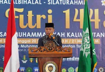 Danrem 091/ASN saat halalbihalal Keluarga Besar Muhammadiyah Kalimantan Timur