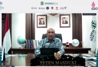 Menteri Teten saat pembukaan GPDRR secara virtual