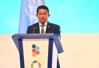 Kepala BNPB saat memaparkan 7 rekomendasi agenda Bali 