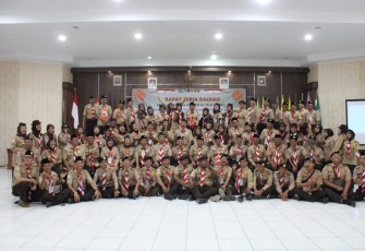 Foto bersama penutupan Rakerda gerakan Pramuka Bengkulu tahun 2022, Minggu (29/5/2022).