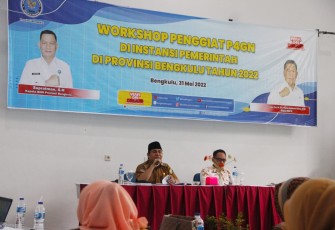 Workshop Penggiat P4GN di Lingkungan Pemerintah Provinsi Bengkulu Tahun 2022, di aula Hotel Adeeva Kota Bengkulu, Selasa (31/05/2022).