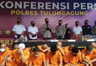 Konferensi pers Polres Tulungagung, Kamis (2/6/2022).