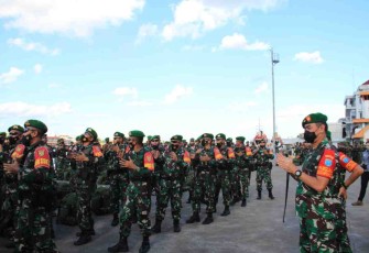 Pelepasan Satgas Yonif 144/Jy kembali ke home base