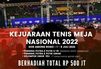 Kejurnas Tenis Meja Berhadiah Rp500 Juta di Yogyakarta 