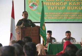 Dandim saat memberikan sambutan pembukaan RAT Primkopad Kodim 0805/Ngawi