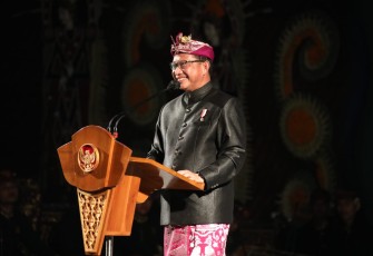 Mendagri Tito saat memberikan sambutan di Pesta Kesenian Bali