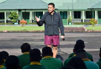 Motivasi Danrem usai olahraga bersama prajurit dan PNS di Makorem 023/KS