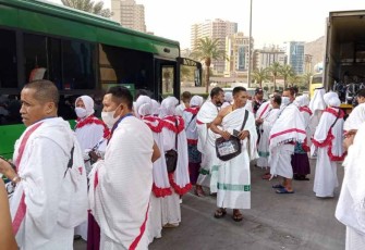 Jamaah haji Indonesia saat menunaikan ibadah umrah wajib