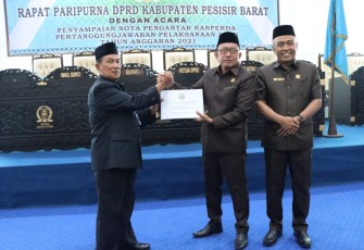 Rapat Paripurna Agenda Penyampaian Nota Pengantar Ranperda Penanggung Jawaban APBD 2021
