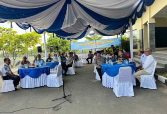 Pelaksanaan penyembelihan hewan kurban keluarga besar Ditpolairud polda Banten 
