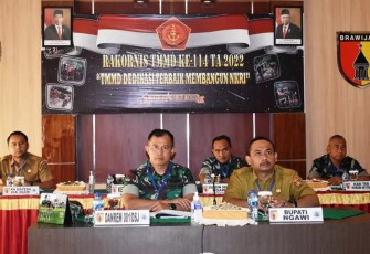 Danrem 081/DSJ saat mengikuti rakornis secara virtual