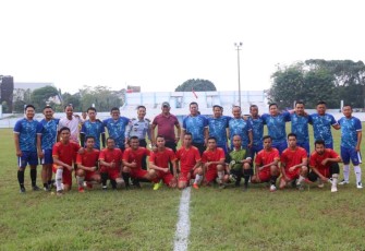 Foto bersama Tim Sepak Bola Lapas Cilegon dan Kanwil Kemenkumham Banten 