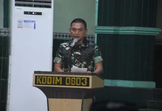 Dandim saat memberikan sambutan dalam pelatihan tanggap bencana