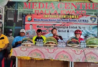 Gowes bersama Polsek, Koramil dan PT. IKI Makassar 