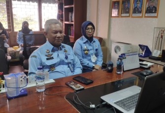 Tejo Harwanto saat vidcon bersama Sekjen Kemenkumham 