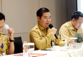 Dirjen Bangda Kemendagri Teguh Setyabudi saat membuka workshop SIPD di Jakarta, Senin (3/10) 