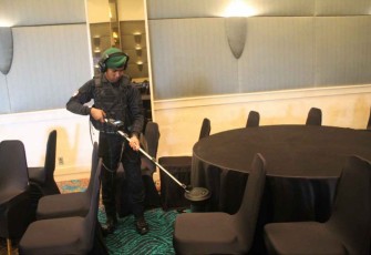 Prajurit Yonzipur 18/YKR saat deteksi pengamanan lokasi G20