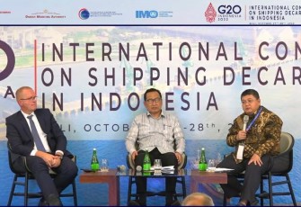 Dirjen perhubungan laut Arif Toha saat Side Event G20 di Bali