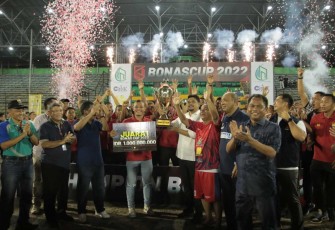 Tim PSAD Bukit Barisan saat merayakan kemenangan di ajang Bonas Cup 2022