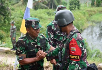 Kasdam I/BB Brigjen TNI Rifky cek latihan pratugas satgas Yonif 125/Si'mbisa