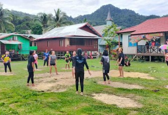 Lomba Volley Masyarakat di Perbatasan RI Malaysia 