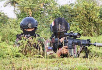 Prajurit Satkopaska Koarmada III saat latihan Interdiksi Maritim, Rabu (21/12)