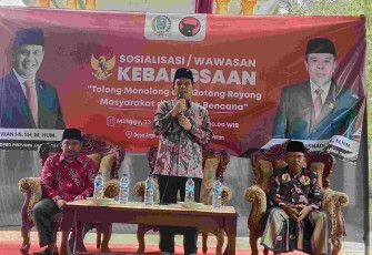H. Gunawan HS, S.H., M.Hum, saat sambutan Wasbang di Argotirto, Sumawe Kabupaten Malang, Minggu (23/10/2022). 