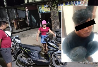 TKP dan tersangka (kanan) saat diamankan polisi