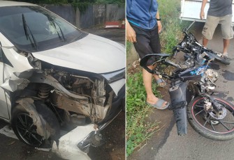Pasca lakalantas terjadi, kendaraan ringsek