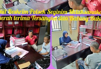 Polsek Seginim saat Serahkan Tersangka dan Barang Bukti Kasus Pencurian