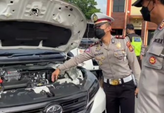 Sat Lantas Polres Rejang Lebong saat Inspeksi Kesiapan Sarpras 