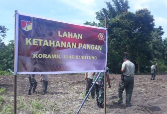 Koramil 1310-01/Bitung saat Melaksanakan Penanaman Jagung