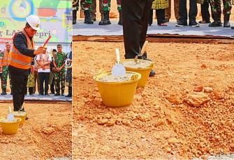 Gubernur Prov Kepri Ansar Ahmad saat peletakan batu pertama